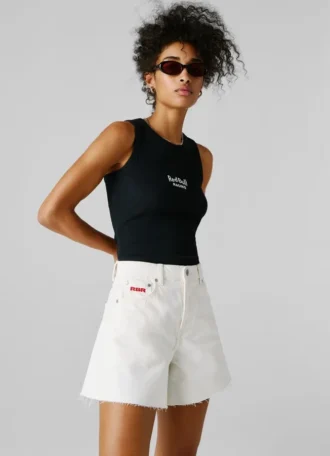 A-linjeformade jeansshorts