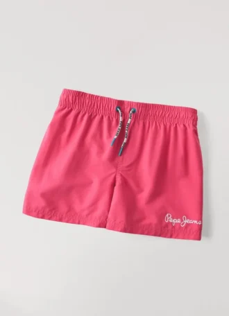 Badshorts med tryckt logotyp