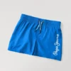 Badshorts med tryckt logotyp