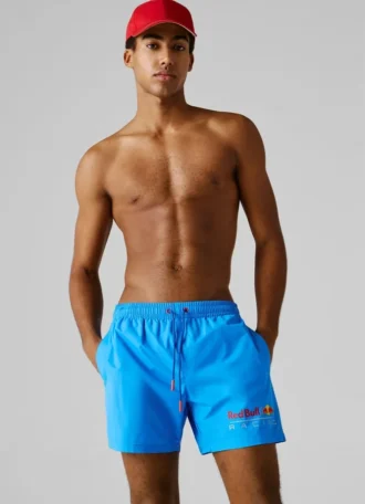 Badshorts med tryckt logotyp