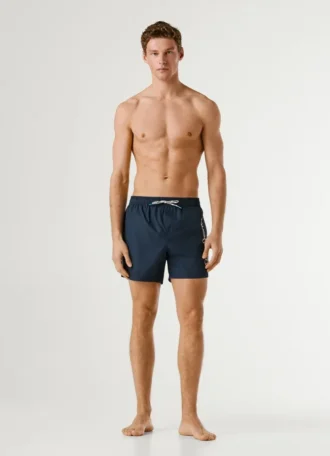 Badshorts med tryckt logotyp
