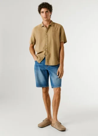 Bermudashorts i denim med avsmalnande passform