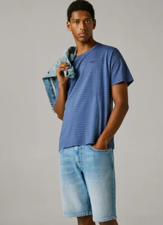 Bermudashorts i denim med avsmalnande passform