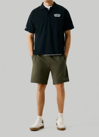 Bermudashorts i fleece med smal passform