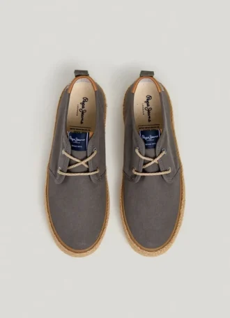 Blucherskor med detaljer i jute
