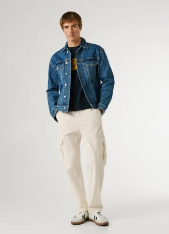 Cargobyxor i twill med normal passform