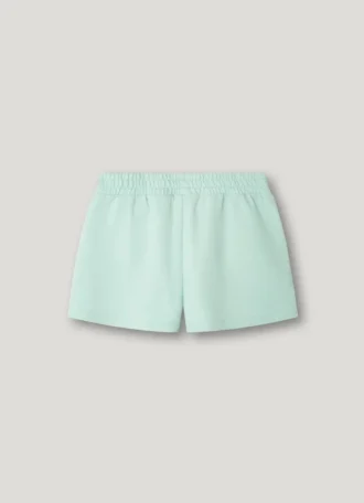 Fleece-shorts med tryckt logotyp