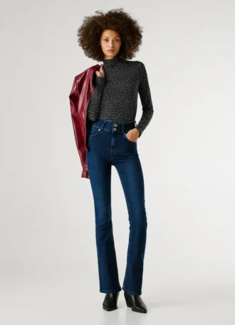 Jeans med hög midja och utsvängda ben Jeans med hög midja och utsvängda ben
