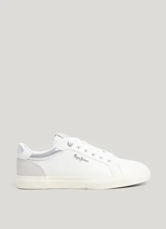 Klassiska sneakers med detaljer i mocka