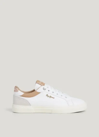 Klassiska sneakers med detaljer i mocka