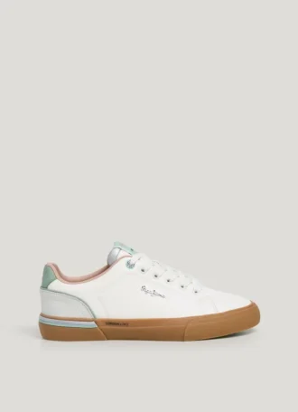 Klassiska sneakers med detaljer i mocka