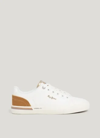Klassiska sneakers med detaljer i mocka
