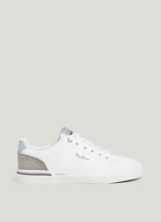 Klassiska sneakers med detaljer i mocka