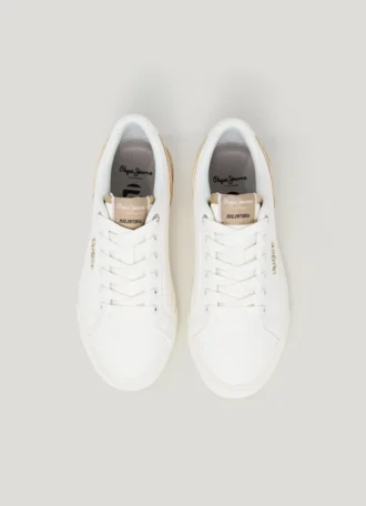 Klassiska sneakers med detaljer i mocka