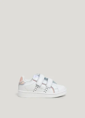 Lädersneakers med kardborreförslutning