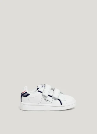 Lädersneakers med kardborreförslutning