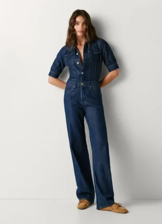 Maxi-overall i denim med normal passform Maxi-overall i denim med normal passform