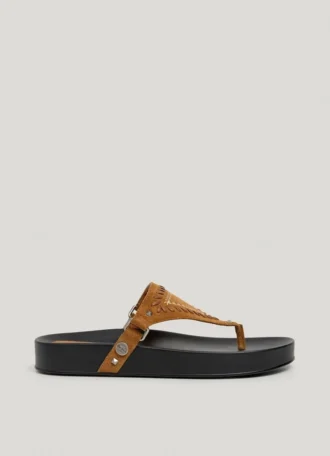 Platta sandaler i mocka