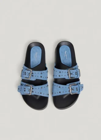 Platta sandaler i mocka