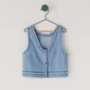 Ärmlös denimtop Ärmlös denimtop