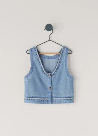Ärmlös denimtop
