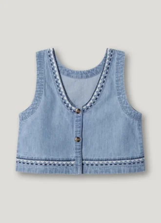 Ärmlös denimtop