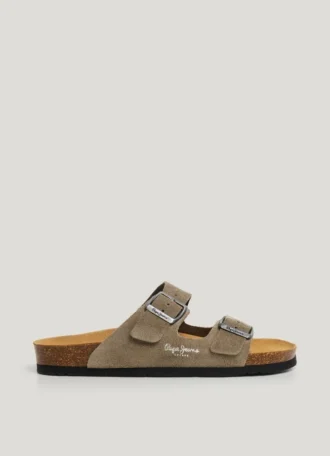 Sandaler i mocka med dubbla spännen