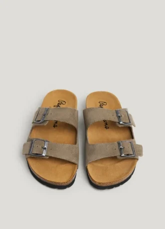 Sandaler i mocka med dubbla spännen