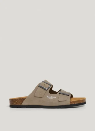 Sandaler i mocka med dubbla spännen