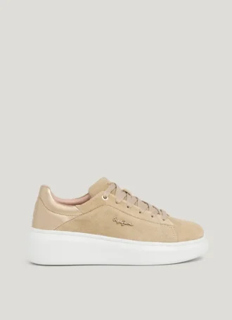 Sneakers med cupsole i mocka