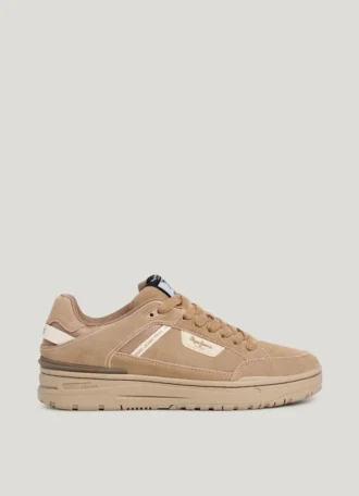 Sneakers med cupsole i mocka