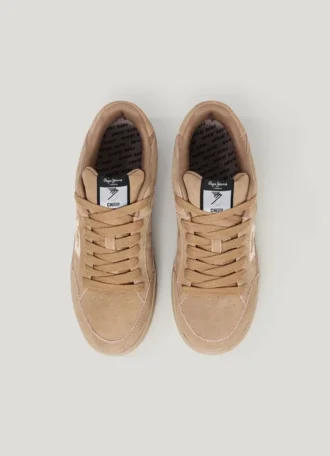 Sneakers med cupsole i mocka