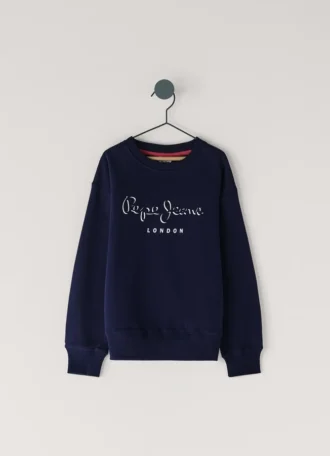 Sweatshirt med logotryck i avslappnad passform Sweatshirt med logotryck i avslappnad passform