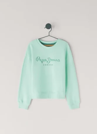 Sweatshirt med rund hals och avslappnad passform
