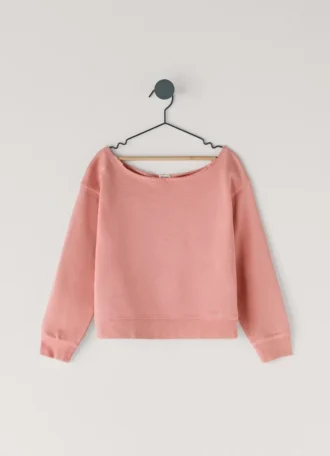 Sweatshirt med rund hals och avslappnad passform