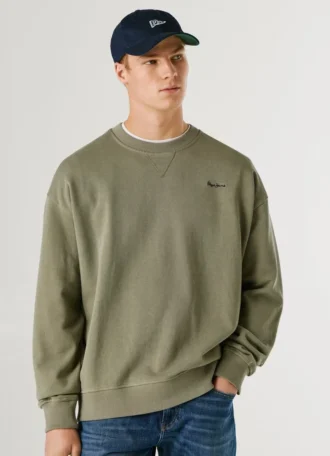 Sweatshirt med rund hals och logotyp Sweatshirt med rund hals och logotyp