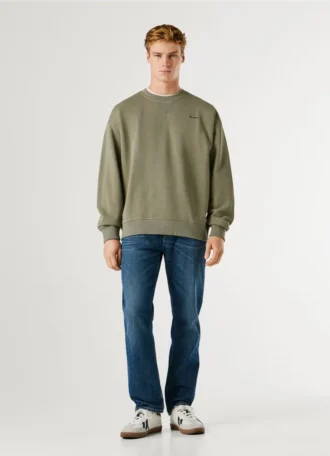 Sweatshirt med rund hals och logotyp Sweatshirt med rund hals och logotyp