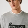 Sweatshirt med rund hals och normal passform