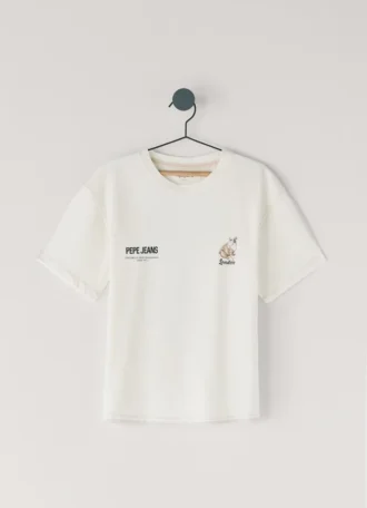 T-shirt med avslappnad passform och tryck på ryggen