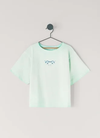 T-shirt med avslappnad passform och tryck på ryggen