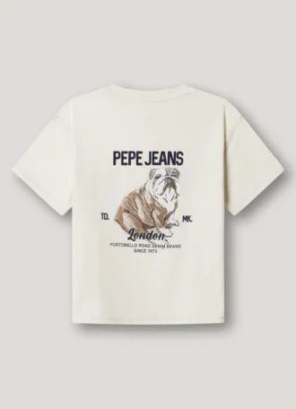 T-shirt med avslappnad passform och tryck på ryggen
