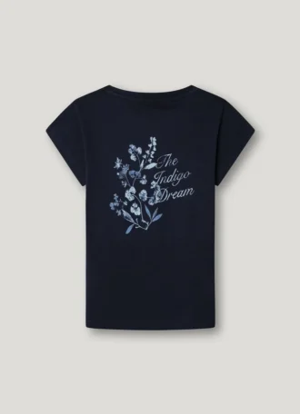 T-shirt med avslappnad passform och tryck på ryggen