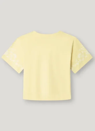 T-shirt med blommig brodyr och avslappnad passform