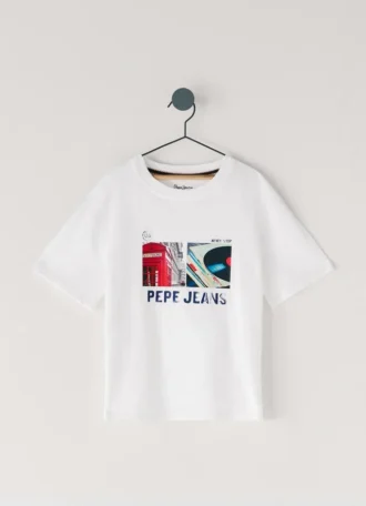T-shirt med fototryck i avslappnad passform