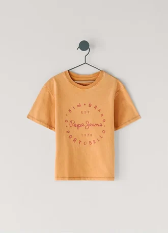 T-shirt med logotryck i avslappnad passform