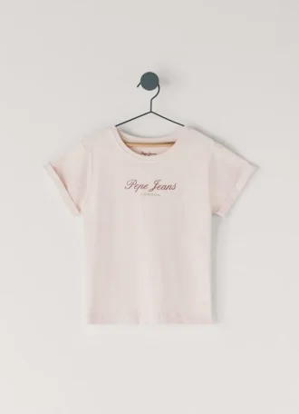 T-shirt med logotryck i avslappnad passform
