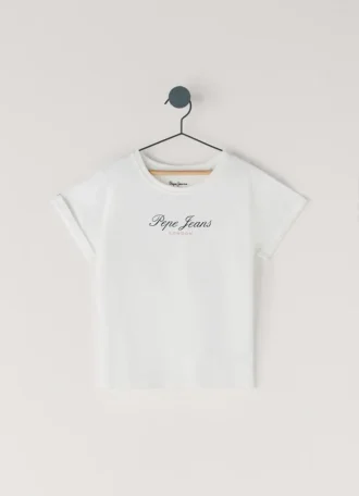 T-shirt med logotryck i avslappnad passform