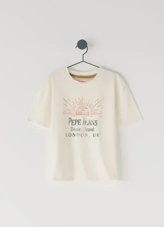 T-shirt med logotryck i avslappnad passform T-shirt med logotryck i avslappnad passform
