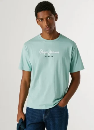 T-shirt med logotryck i normal passform T-shirt med logotryck i normal passform