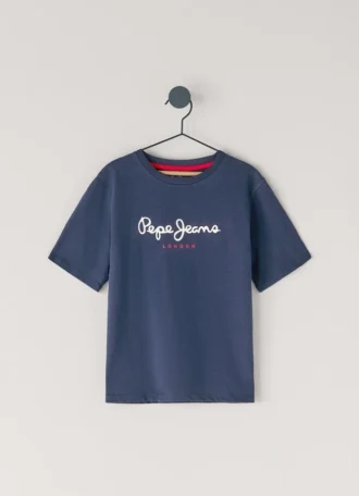 T-shirt med logotryck i normal passform